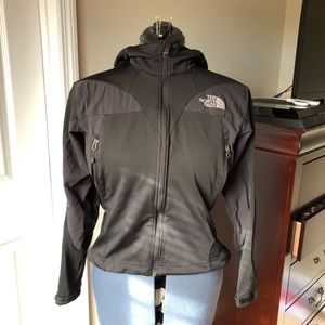 Black North Face Zip Hooded Windbreaker/Jacket